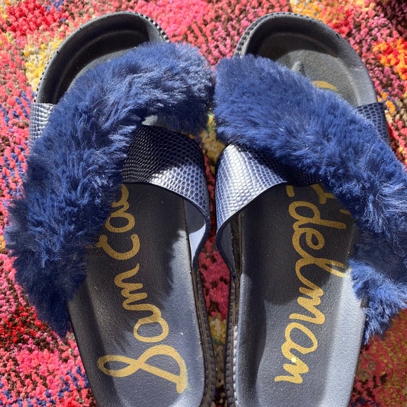 Sam Edelman fuzzy platform slippers - Picture 2 of 5